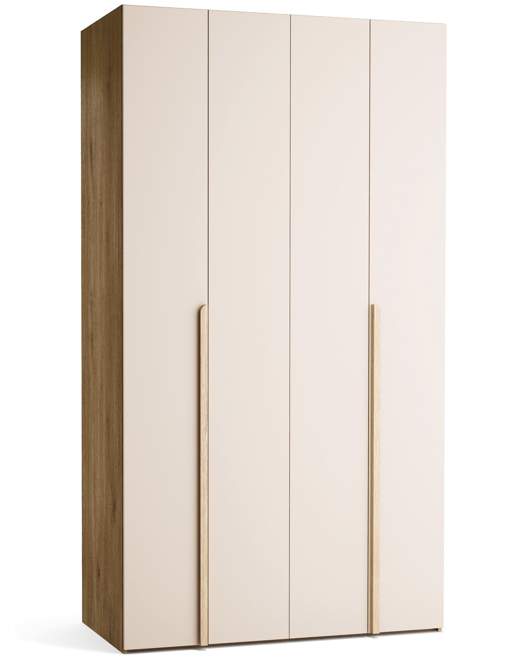 Dulap cu 4 usi bej nisip si carcasa stejar VOX Stor L 125 cm