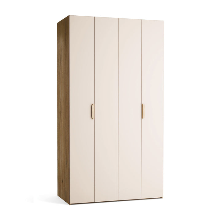 Dulap cu 4 usi bej nisip si carcasa stejar VOX Stor L 125 cm