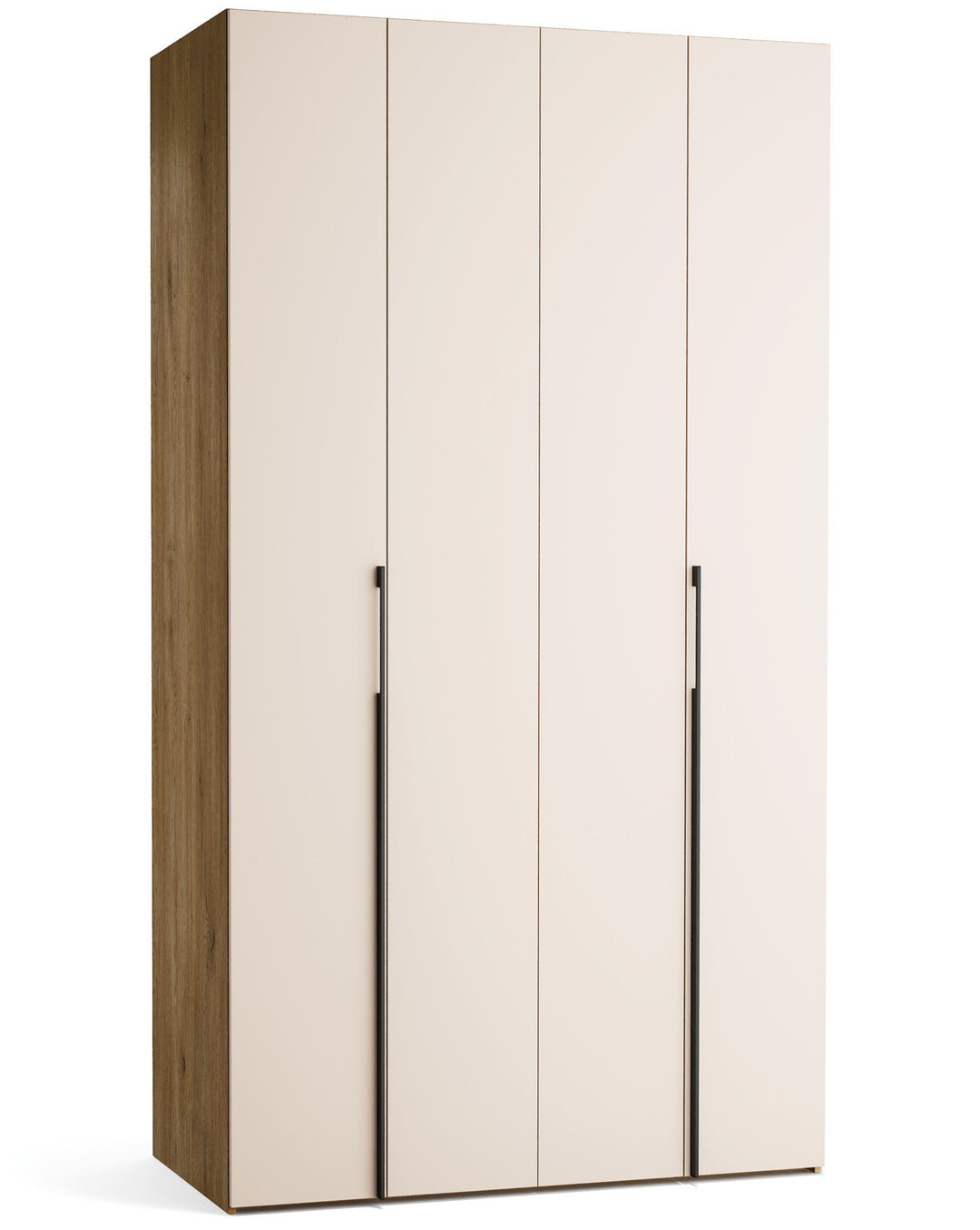 Dulap cu 4 usi bej nisip si carcasa stejar VOX Stor L 125 cm