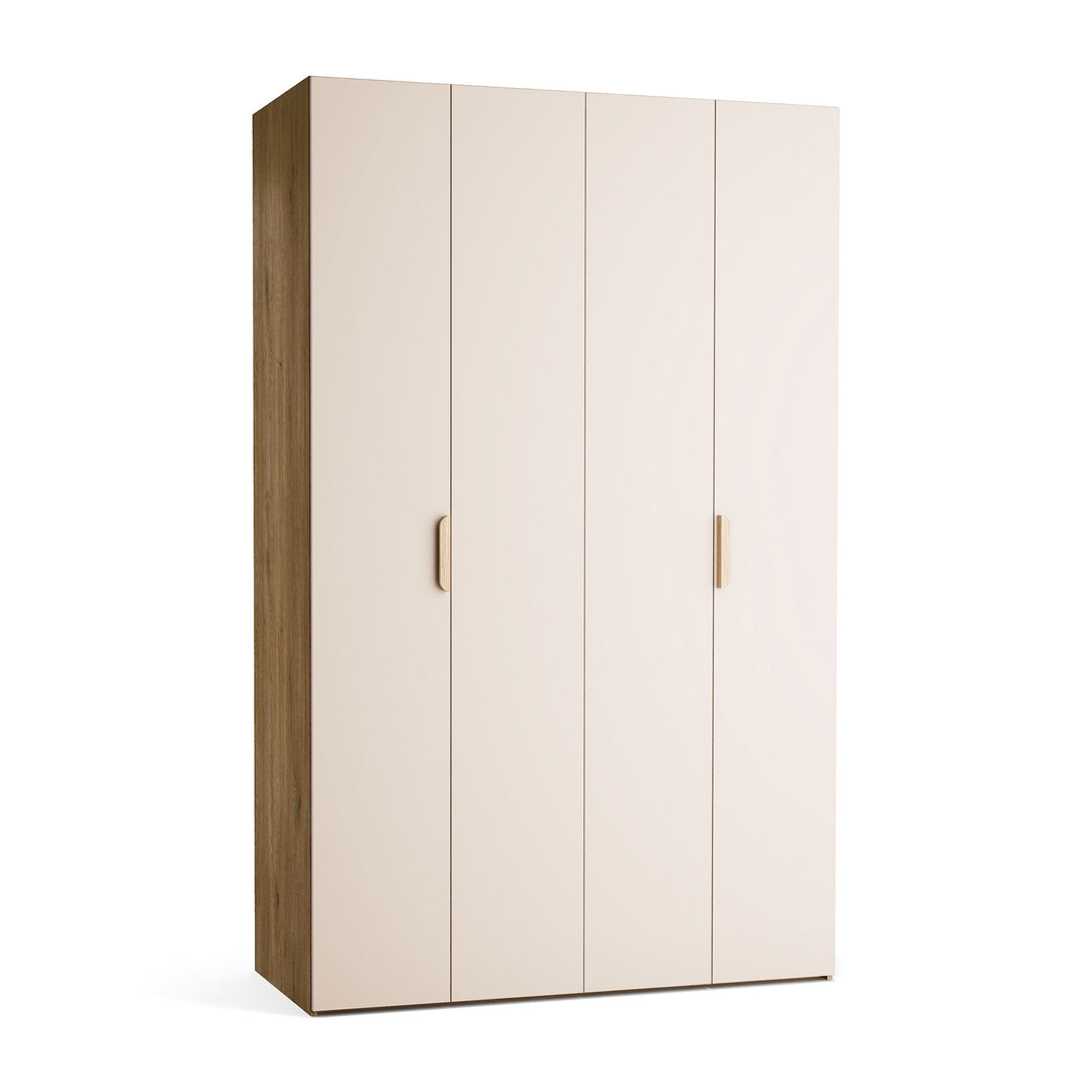 Dulap cu 4 usi bej nisip si carcasa stejar VOX Stor L 140 cm