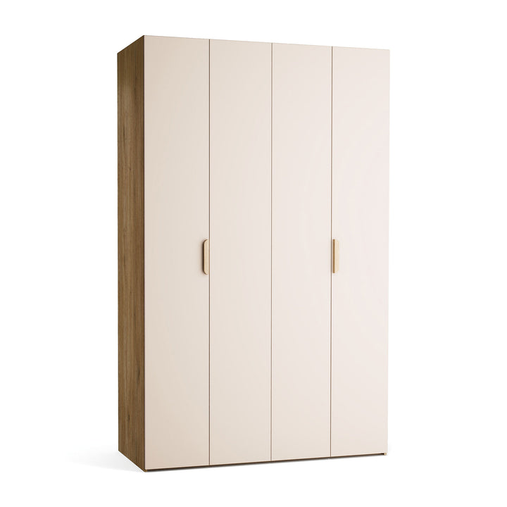 Dulap cu 4 usi bej nisip si carcasa stejar VOX Stor L 140 cm