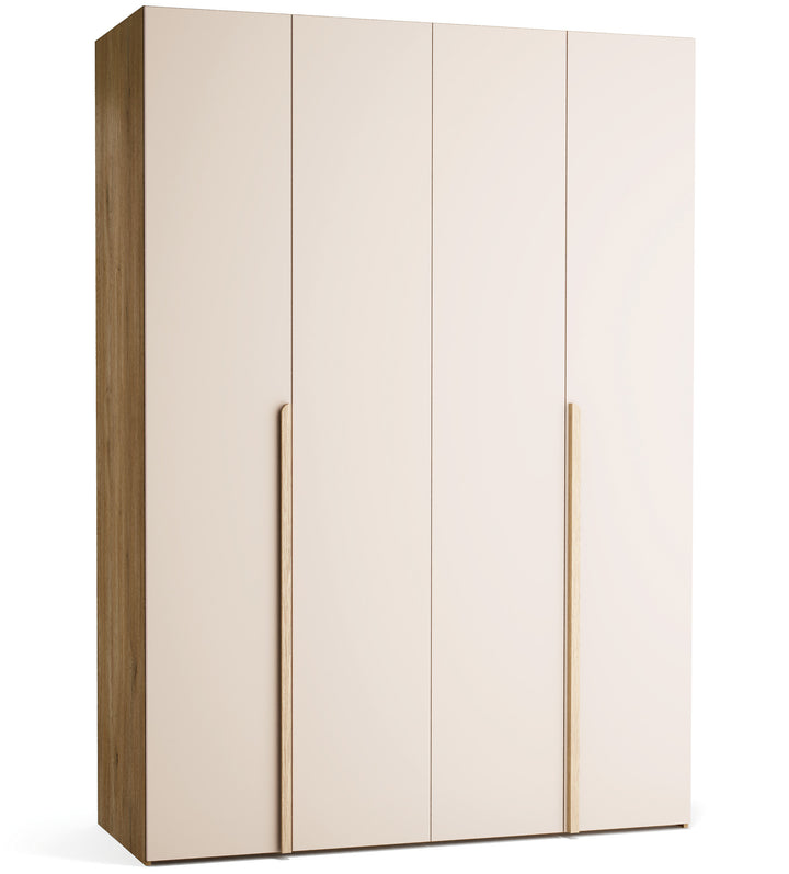 Dulap cu 4 usi bej nisip si carcasa stejar VOX Stor L 160 cm