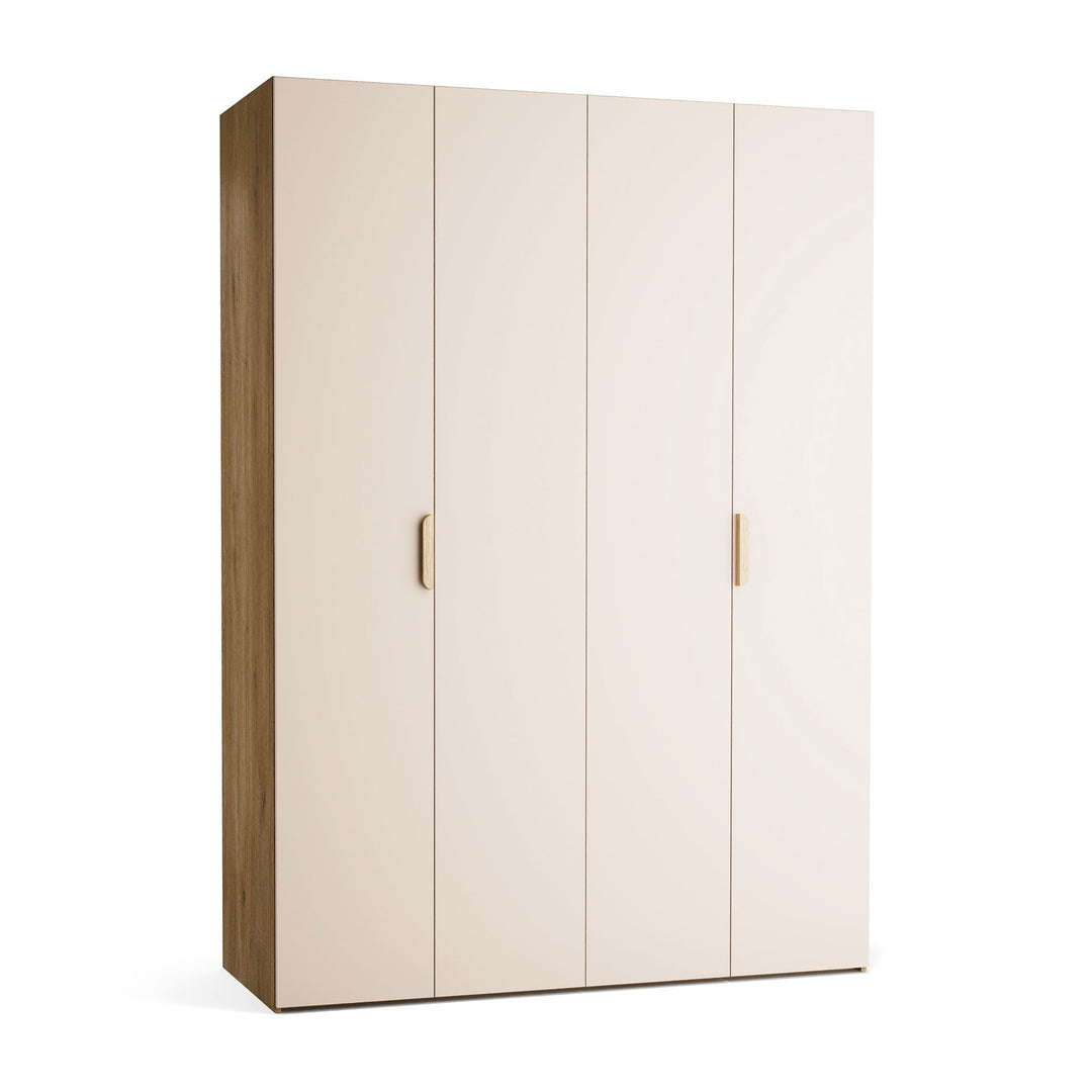 Dulap cu 4 usi bej nisip si carcasa stejar VOX Stor L 160 cm
