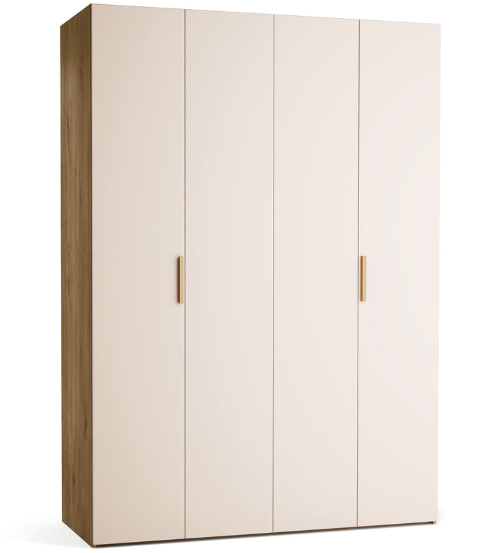 Dulap cu 4 usi bej nisip si carcasa stejar VOX Stor L 160 cm