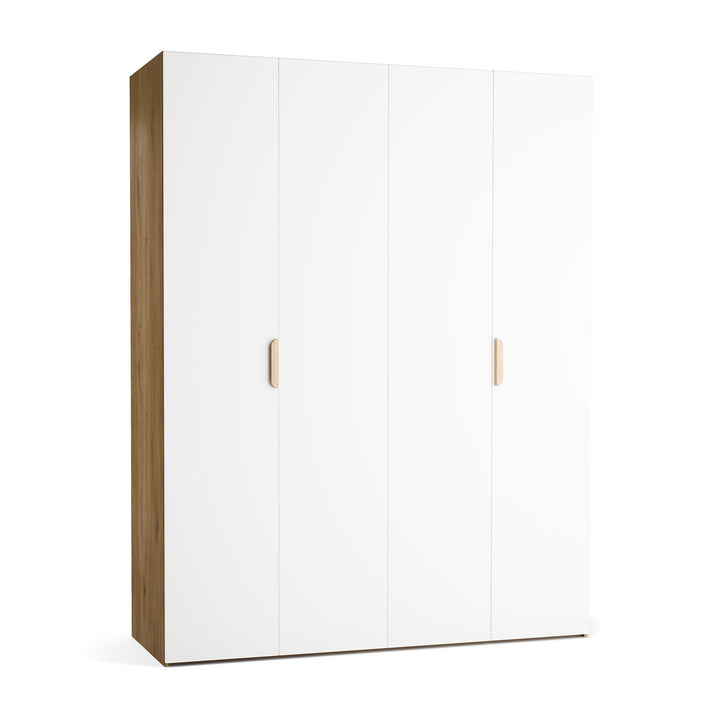 Dulap cu 4 usi albe si carcasa stejar VOX Stor L 175 cm