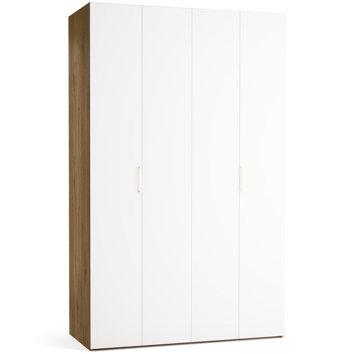 Dulap cu 4 usi albe si carcasa stejar VOX Stor L 140 cm