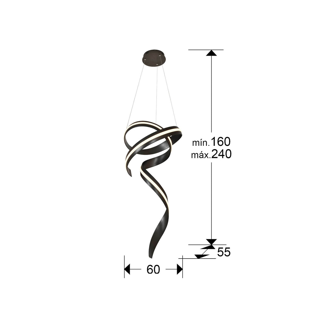 Lustra Schuller Amara verticală negru mat 120 cm LED CCT telecomandă
