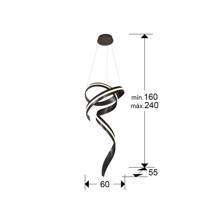 Lustra Schuller Amara verticală negru mat 120 cm LED CCT telecomandă