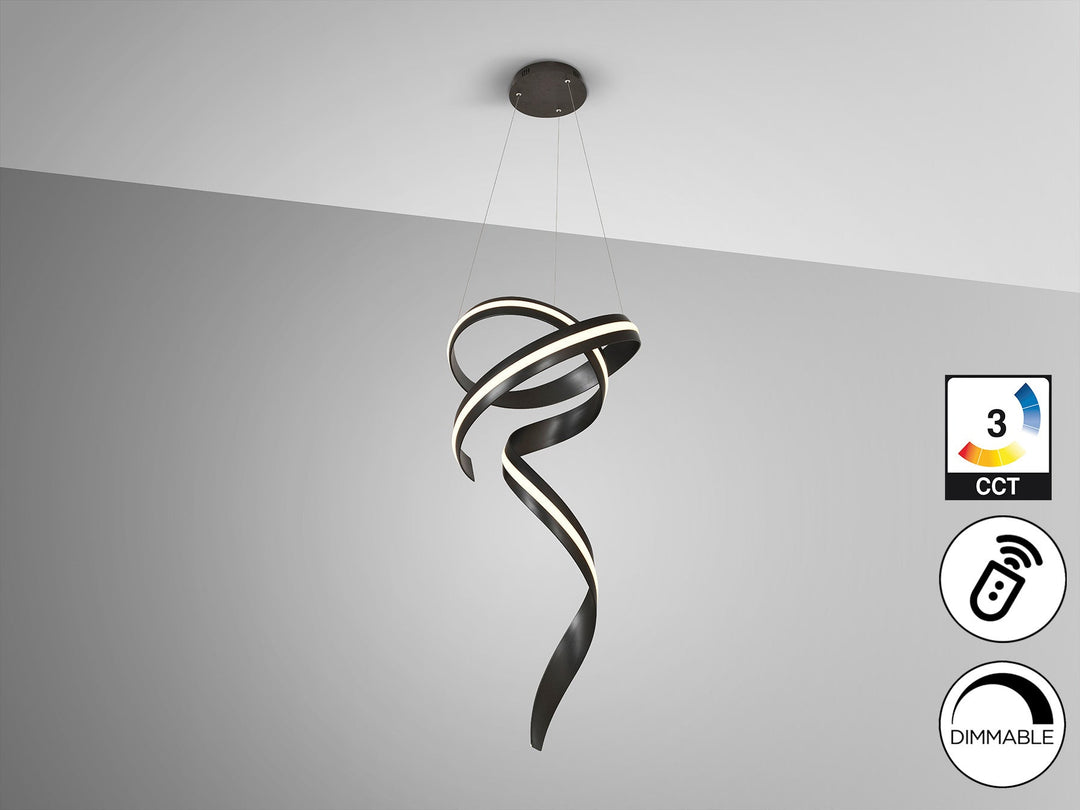Lustra Schuller Amara verticală negru mat 120 cm LED CCT telecomandă