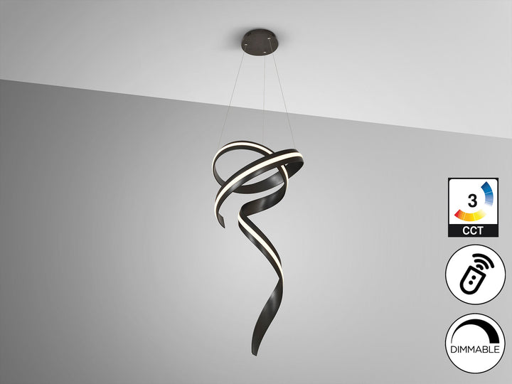Lustra Schuller Amara verticală negru mat 120 cm LED CCT telecomandă