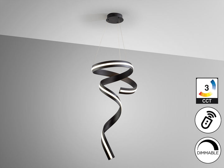 Lustra Schuller Amara verticală negru mat 120 cm LED CCT telecomandă