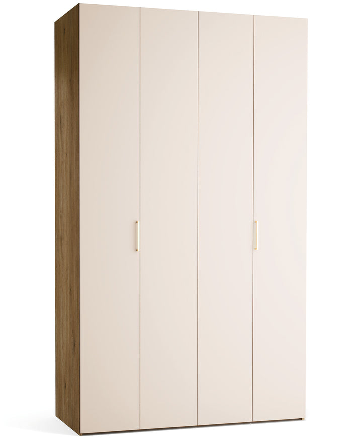 Dulap cu 4 usi bej nisip si carcasa stejar VOX Stor L 140 cm