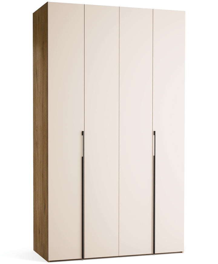 Dulap cu 4 usi bej nisip si carcasa stejar VOX Stor L 140 cm