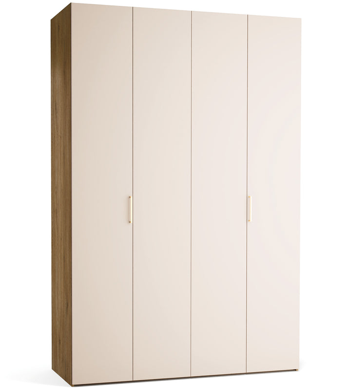 Dulap cu 4 usi bej nisip si carcasa stejar VOX Stor L 160 cm