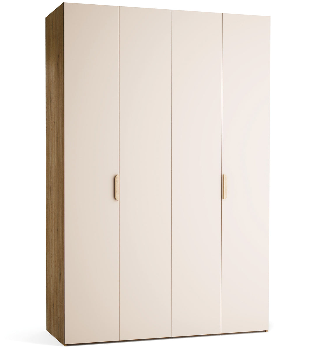 Dulap cu 4 usi bej nisip si carcasa stejar VOX Stor L 160 cm