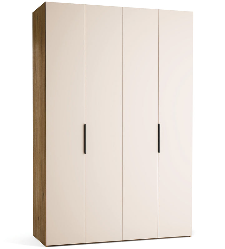 Dulap cu 4 usi bej nisip si carcasa stejar VOX Stor L 160 cm
