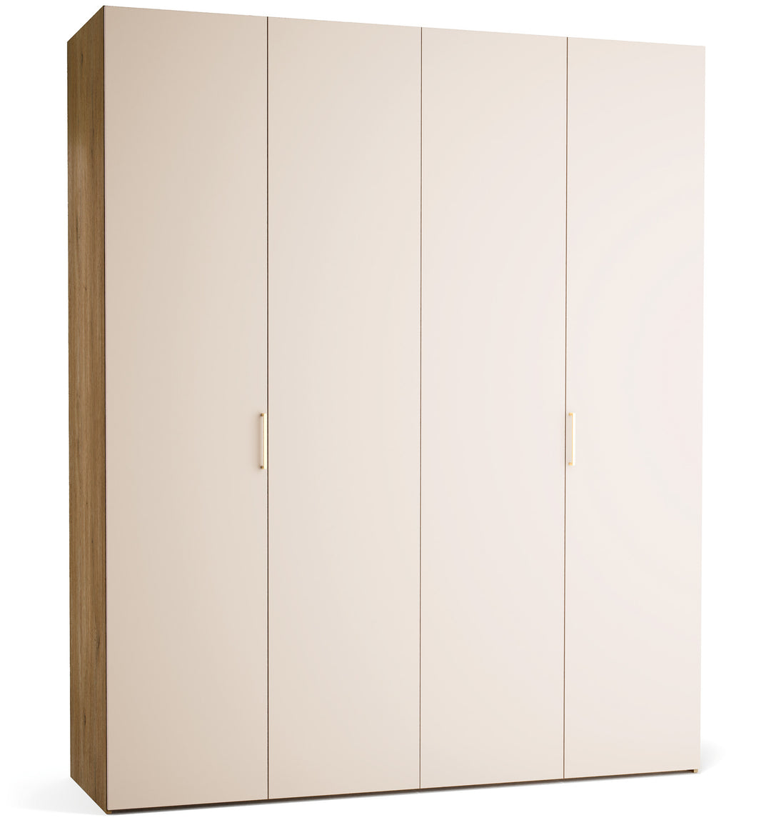 Dulap cu 4 usi bej nisip si carcasa stejar VOX Stor L 200 cm