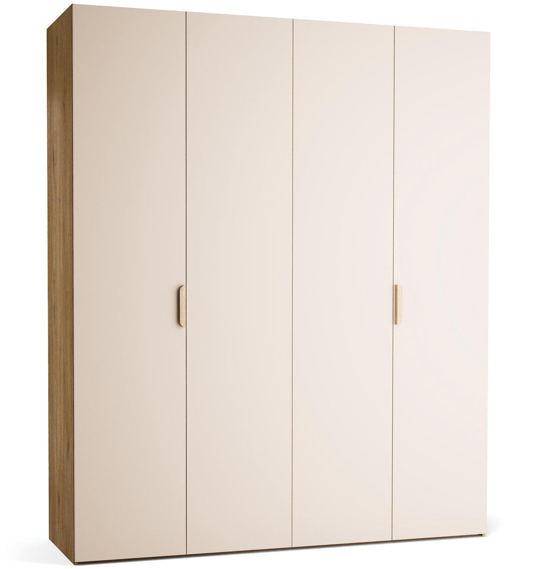 Dulap cu 4 usi bej nisip si carcasa stejar VOX Stor L 200 cm