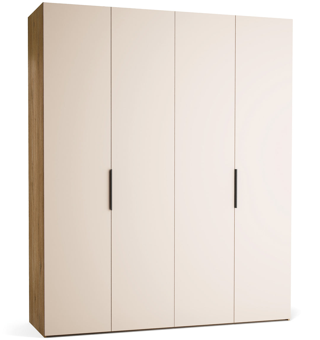 Dulap cu 4 usi bej nisip si carcasa stejar VOX Stor L 200 cm