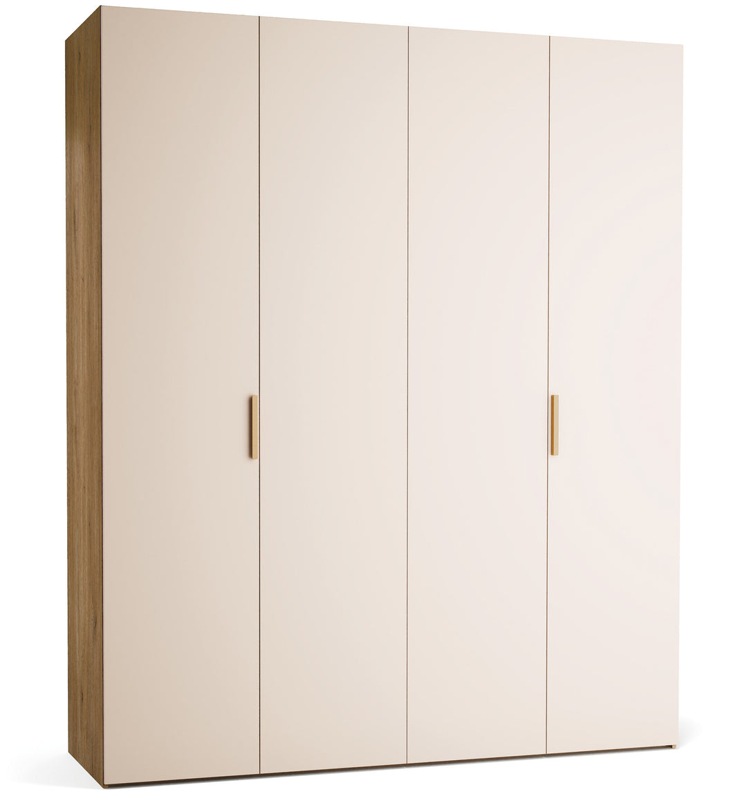 Dulap cu 4 usi bej nisip si carcasa stejar VOX Stor L 200 cm
