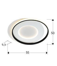 Plafoniera Schuller Limbos panou LED alb-negru 40W