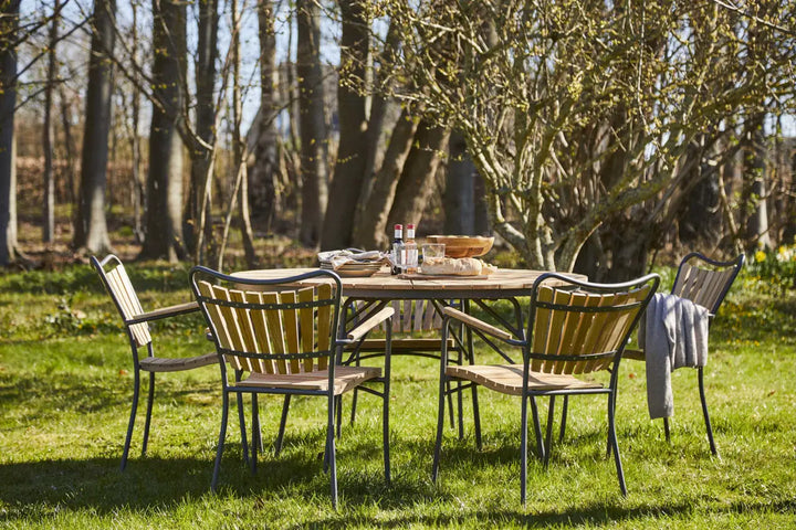 Masa dining Cinas Ellen rotunda 130 cm antracit
