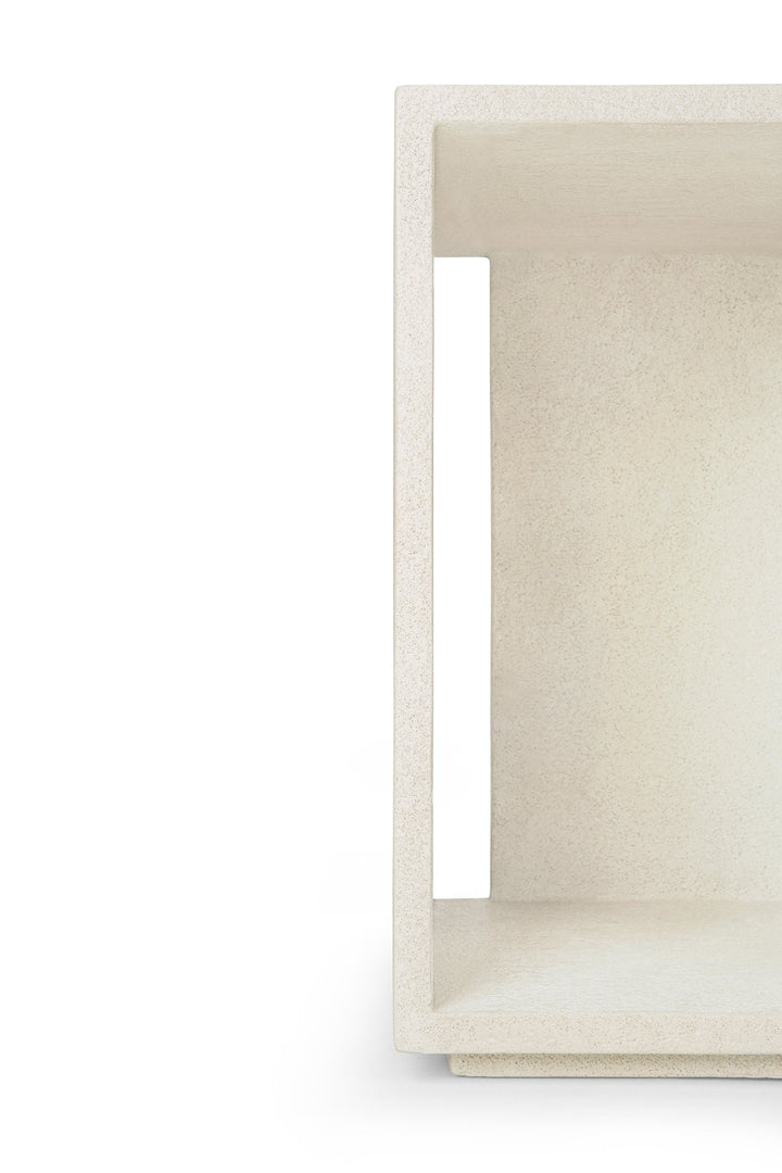 26416 Elements bedside table varnished microcement Off-White det02 cut web