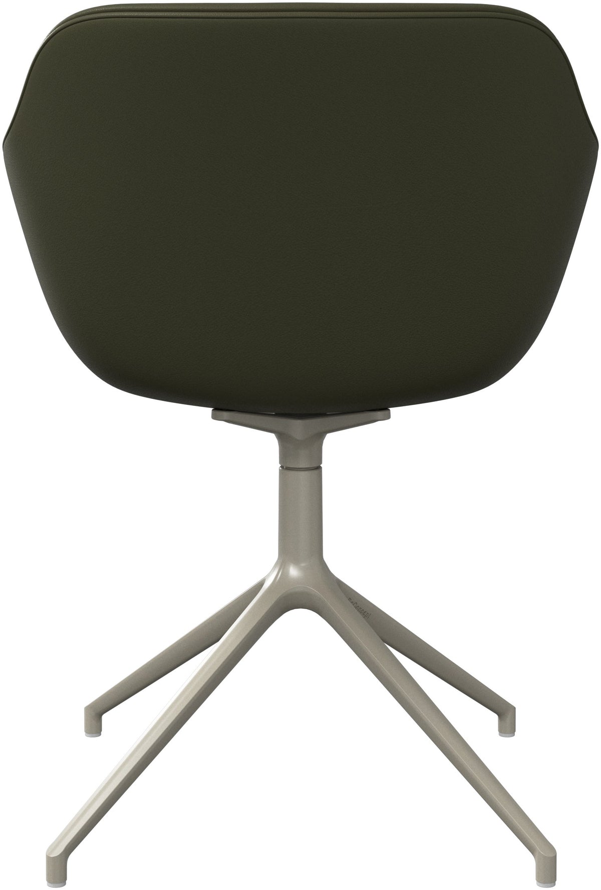 Scaun de dining pivotant BoConcept Vienna, piele verde oliv Nordic Grain — detaliu