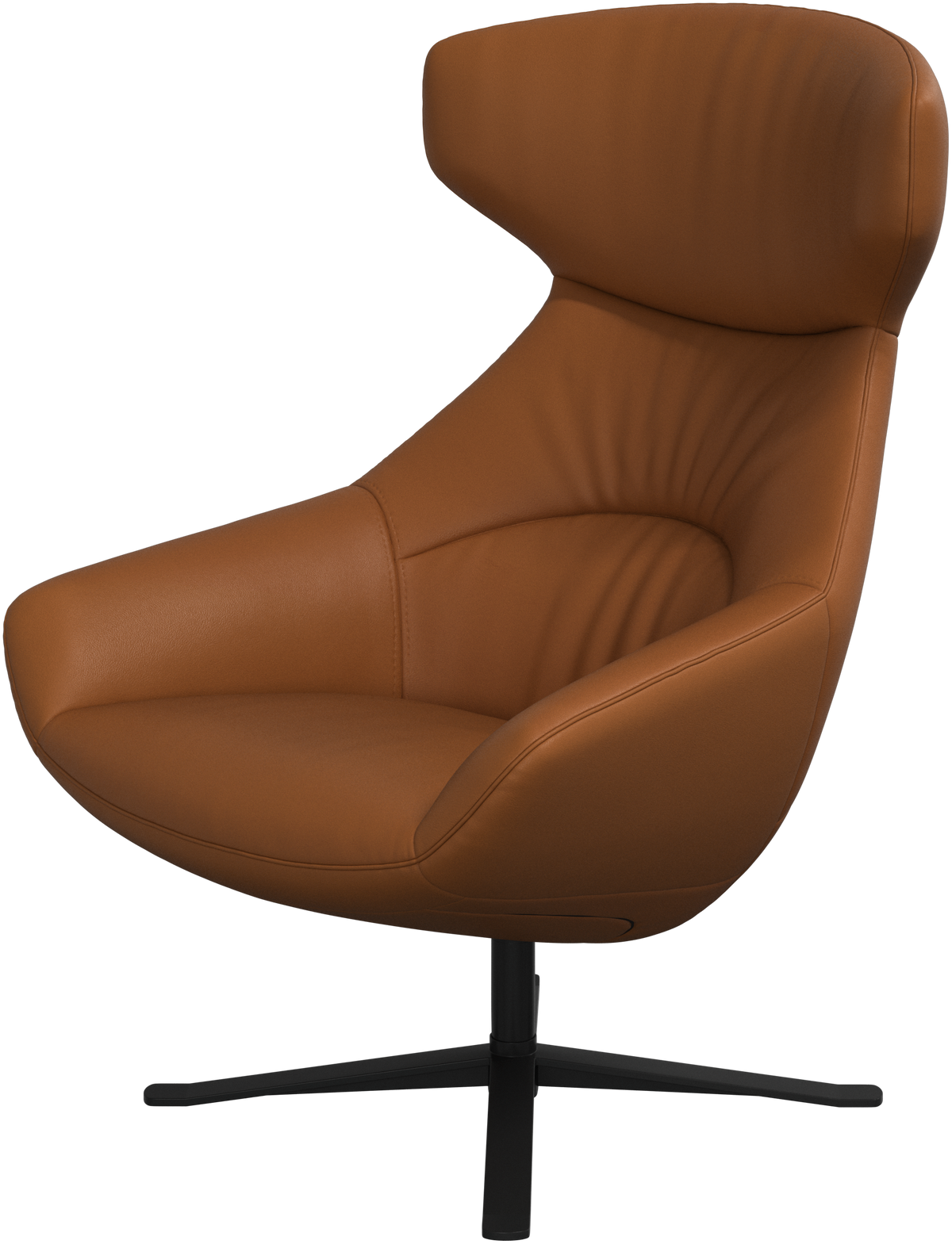 Fotoliu recliner pivotant BoConcept Porto din piele Nordic Grain caramel — vedere de ansamblu