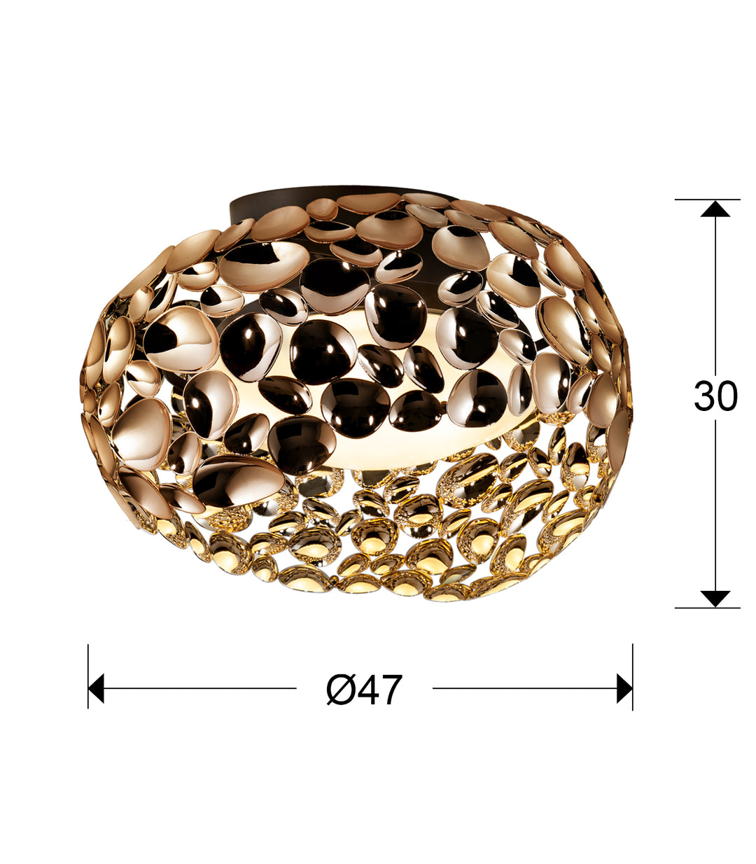 Plafoniera Schuller Narisa 5 lumini Ø47 rose gold-maro