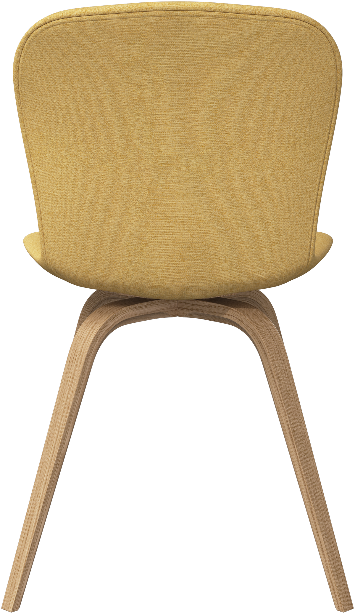 Scaun de dining BoConcept Hauge, tapițerie muștar Capri, stejar natural — detaliu