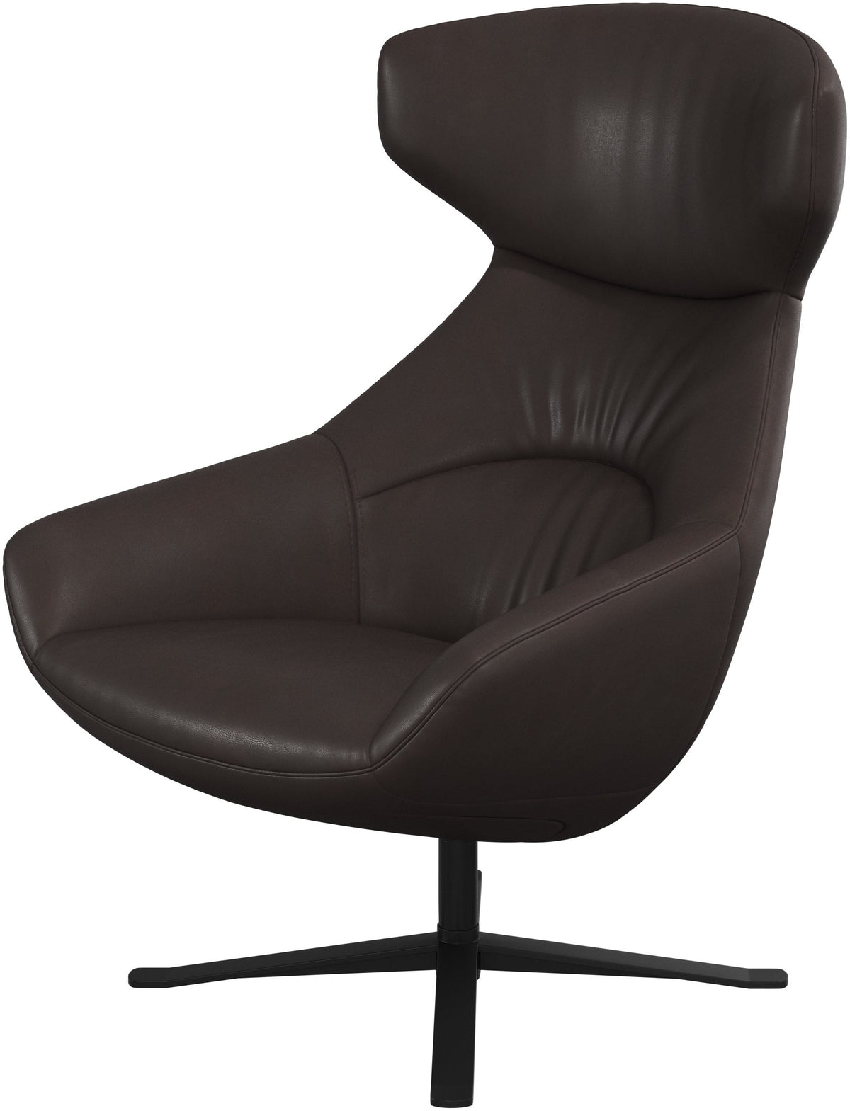 Fotoliu recliner BoConcept Porto pivotant, piele maro inchis — vedere de ansamblu