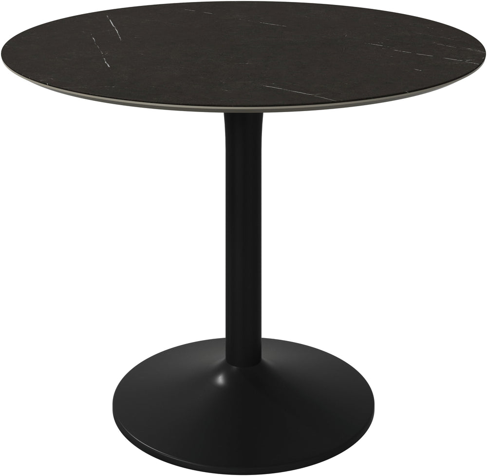 Masă de dining rotundă BoConcept New York, ceramică cu aspect de marmură — detaliu