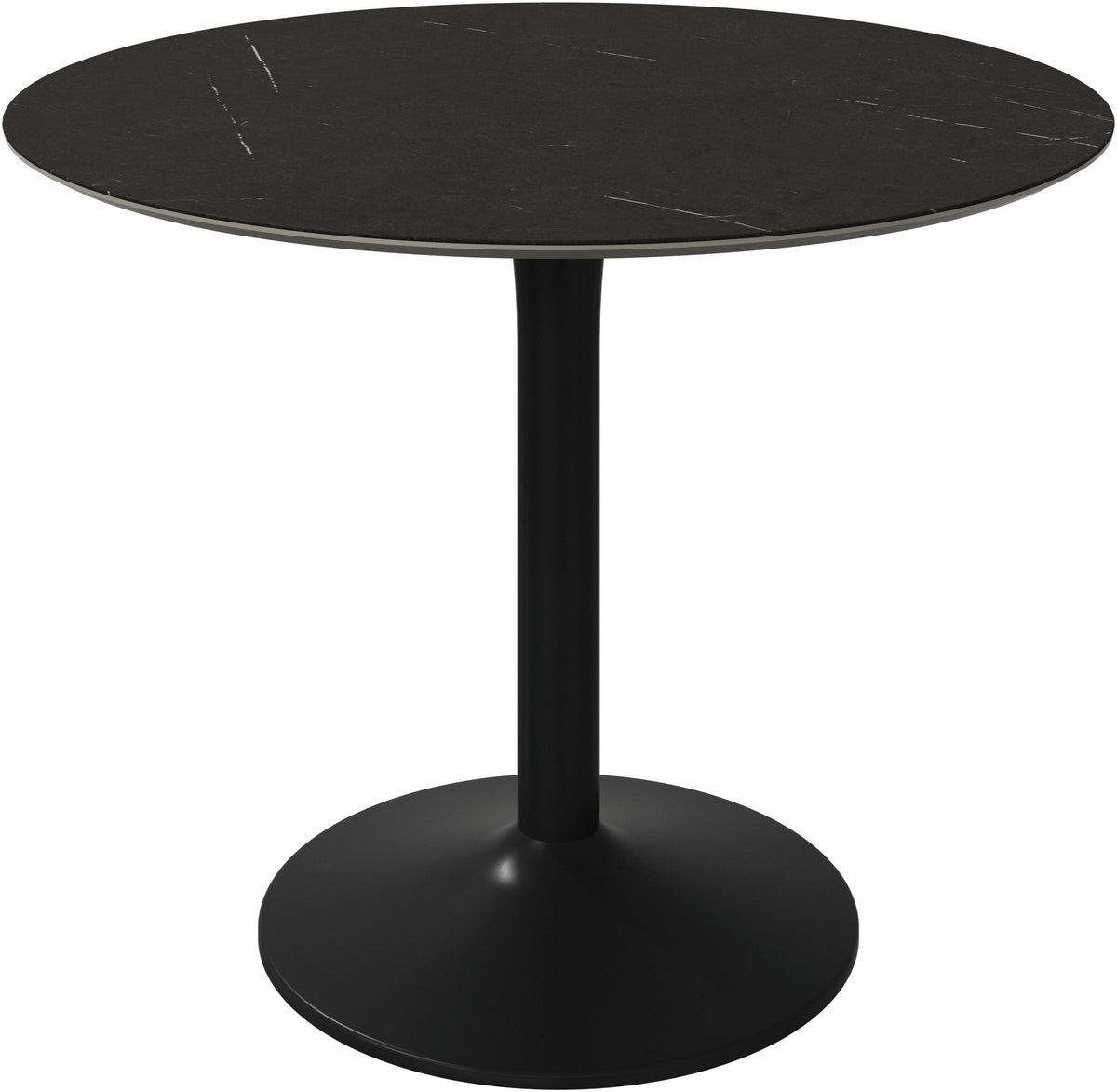 Masă de dining rotundă BoConcept New York, ceramică cu aspect de marmură — detaliu