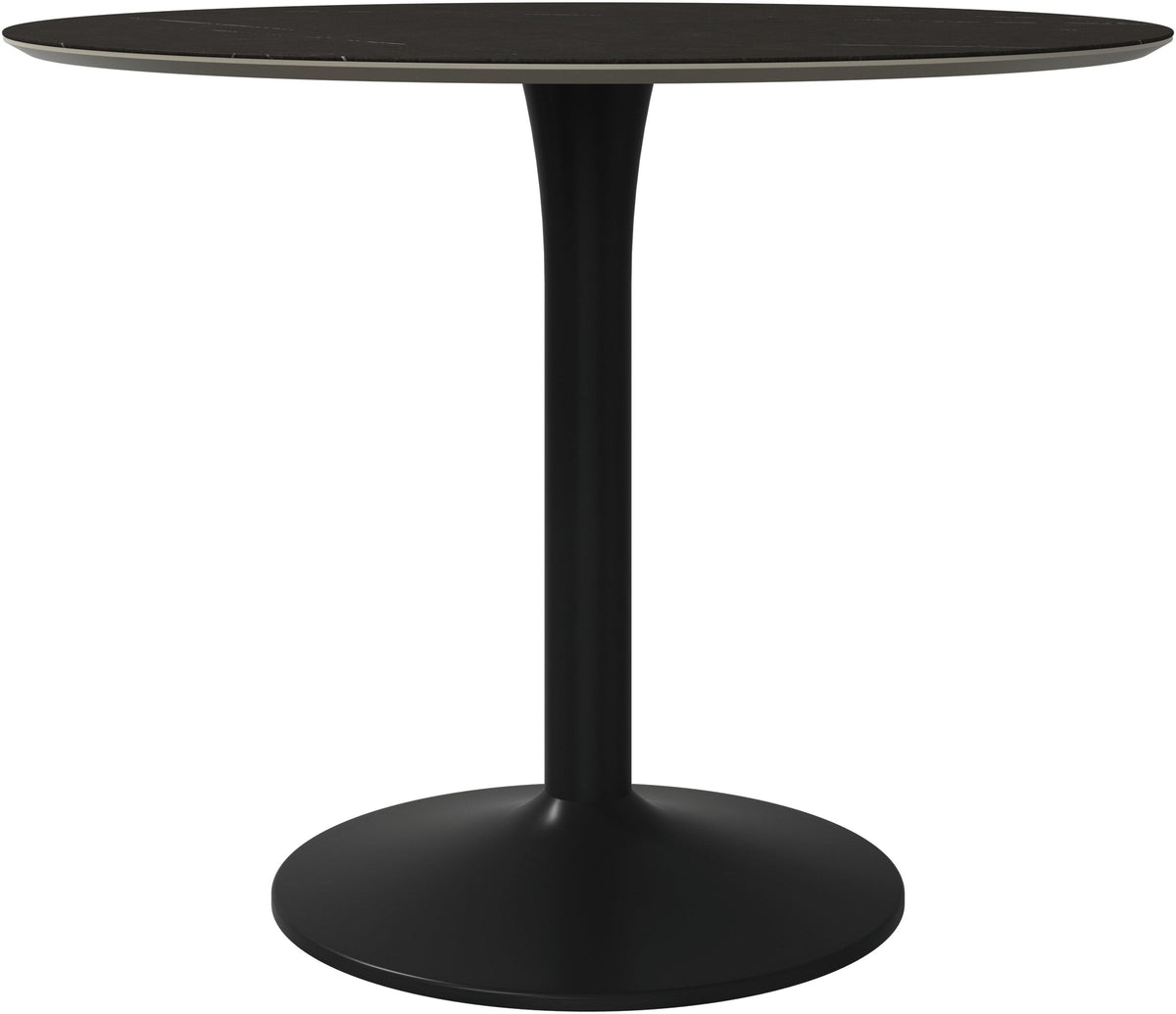 Masă de dining rotundă BoConcept New York, ceramică cu aspect de marmură — vedere de ansamblu