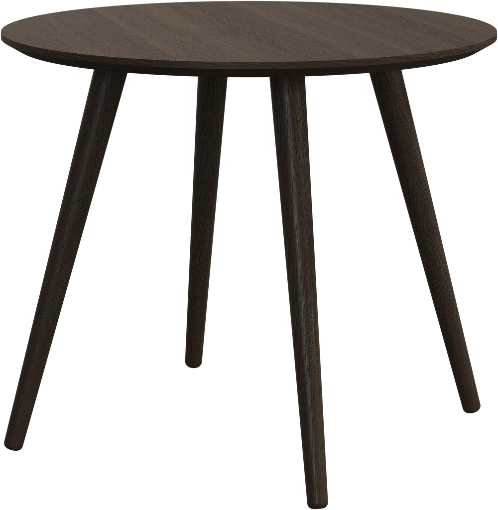 Masă de cafea rotundă BoConcept Bornholm, furnir de stejar închis — detaliu
