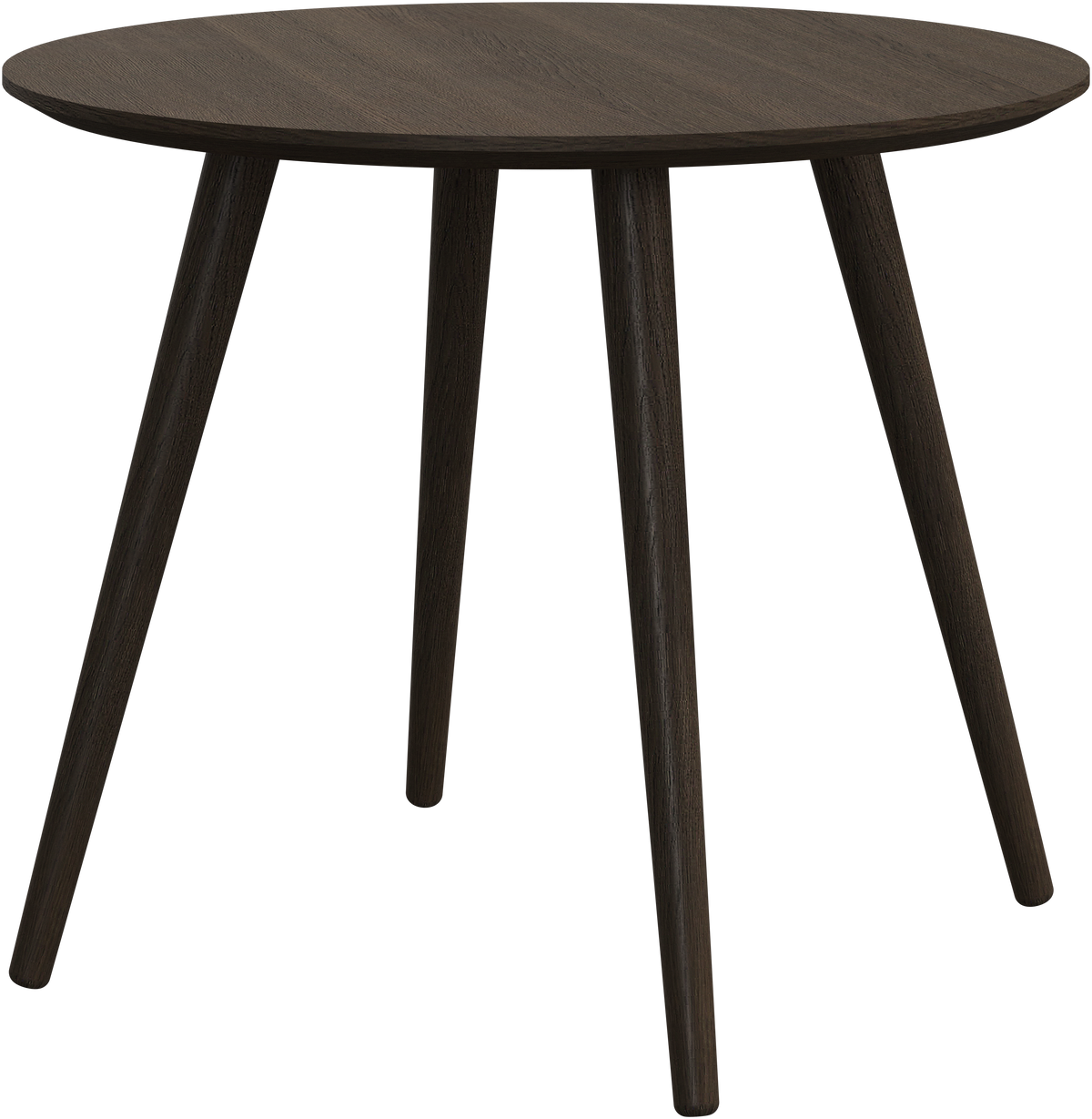 Masă de cafea rotundă BoConcept Bornholm, furnir de stejar închis — detaliu