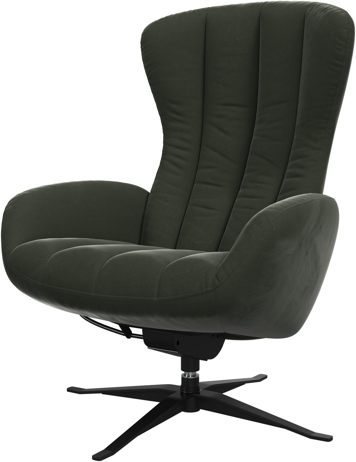 Fotoliu recliner pivotant BoConcept Tilburg, tapițerie verde închis Bologna — vedere de ansamblu