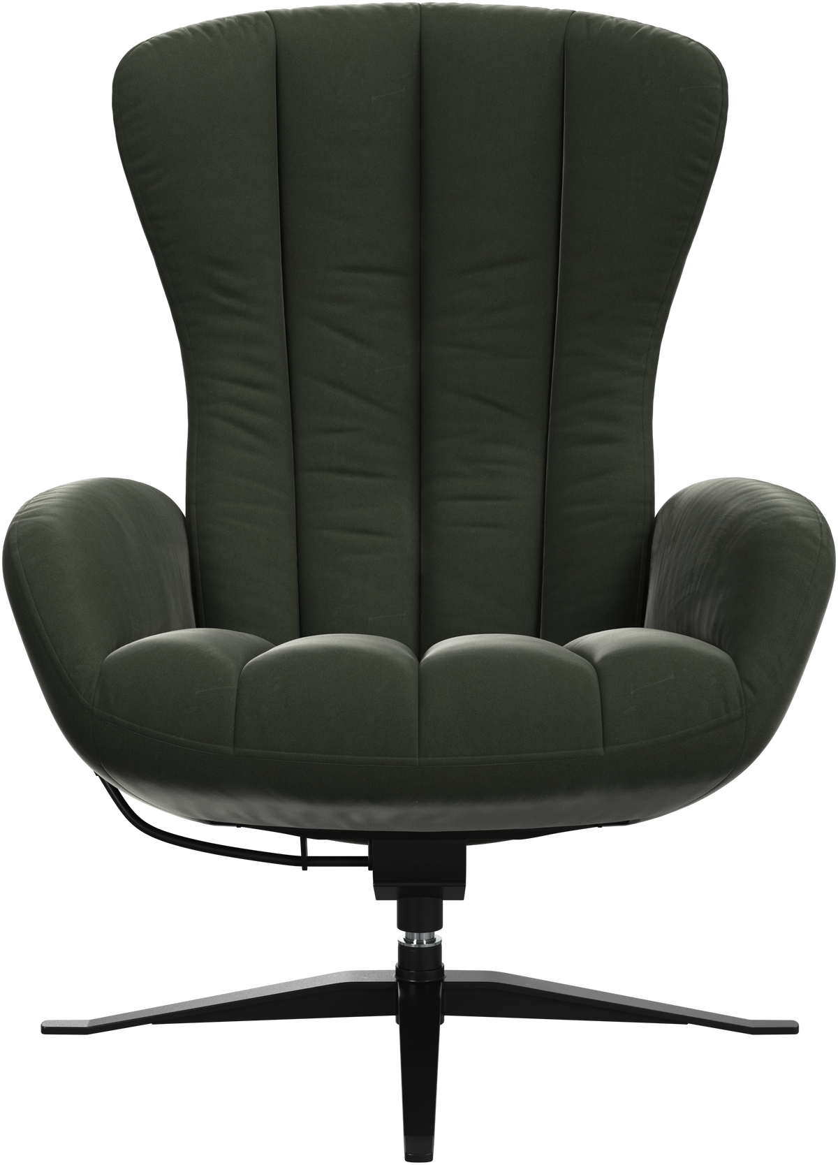 Fotoliu recliner pivotant BoConcept Tilburg, tapițerie verde închis Bologna — detaliu
