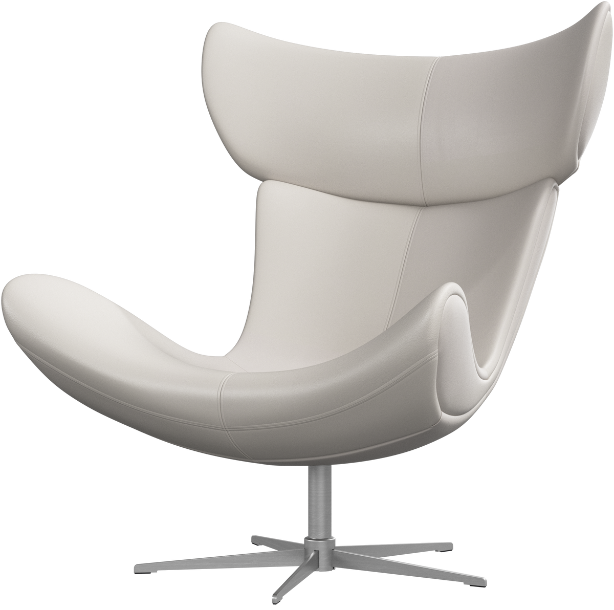 Fotoliu pivotant BoConcept Imola din piele Nordic Grain vanilla — vedere de ansamblu