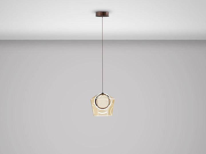 Lustra Schuller Ingrid 1 lumina bronz cu sticla șampanie