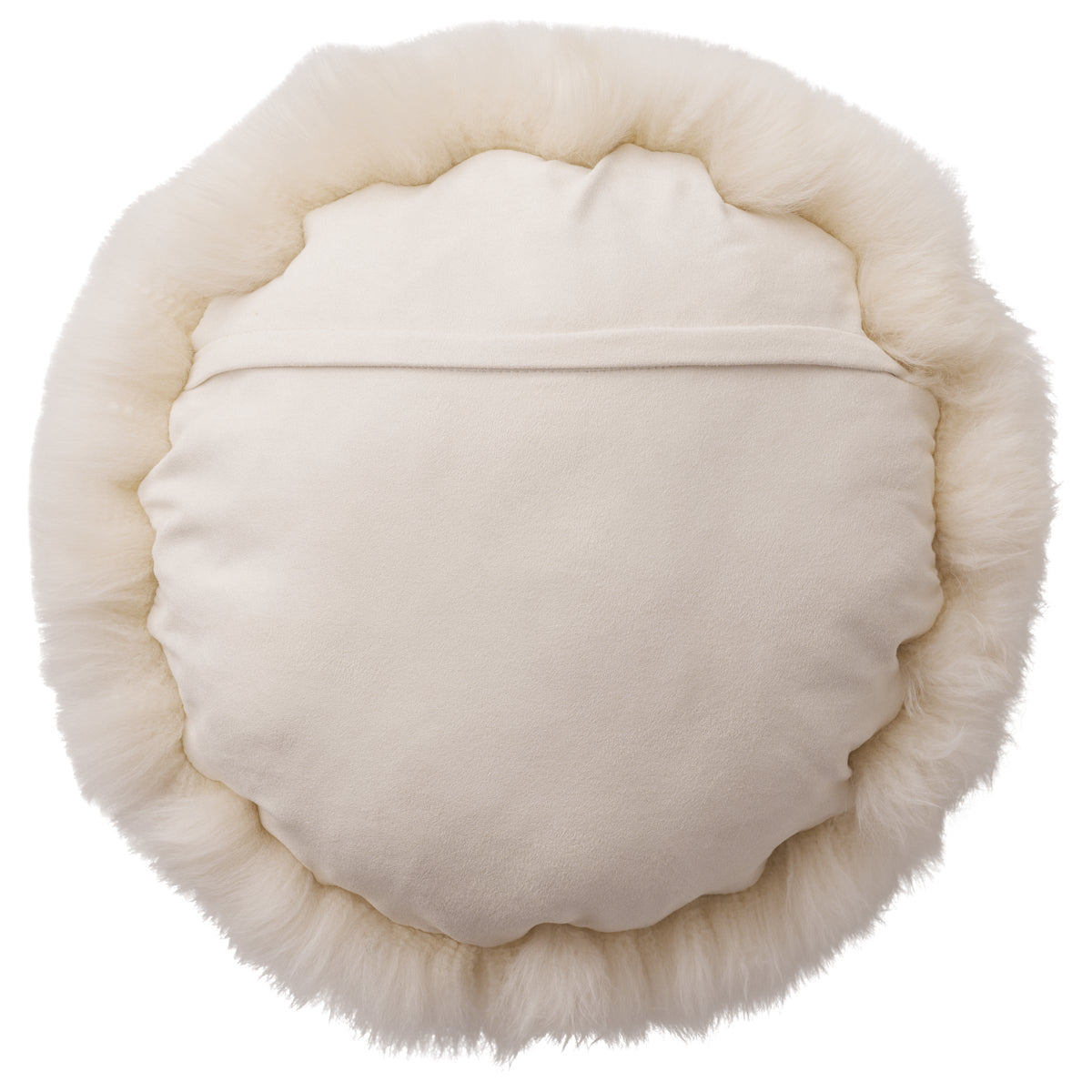 Pernă rotundă BoConcept Catskills din blană de oaie, albă — detaliu