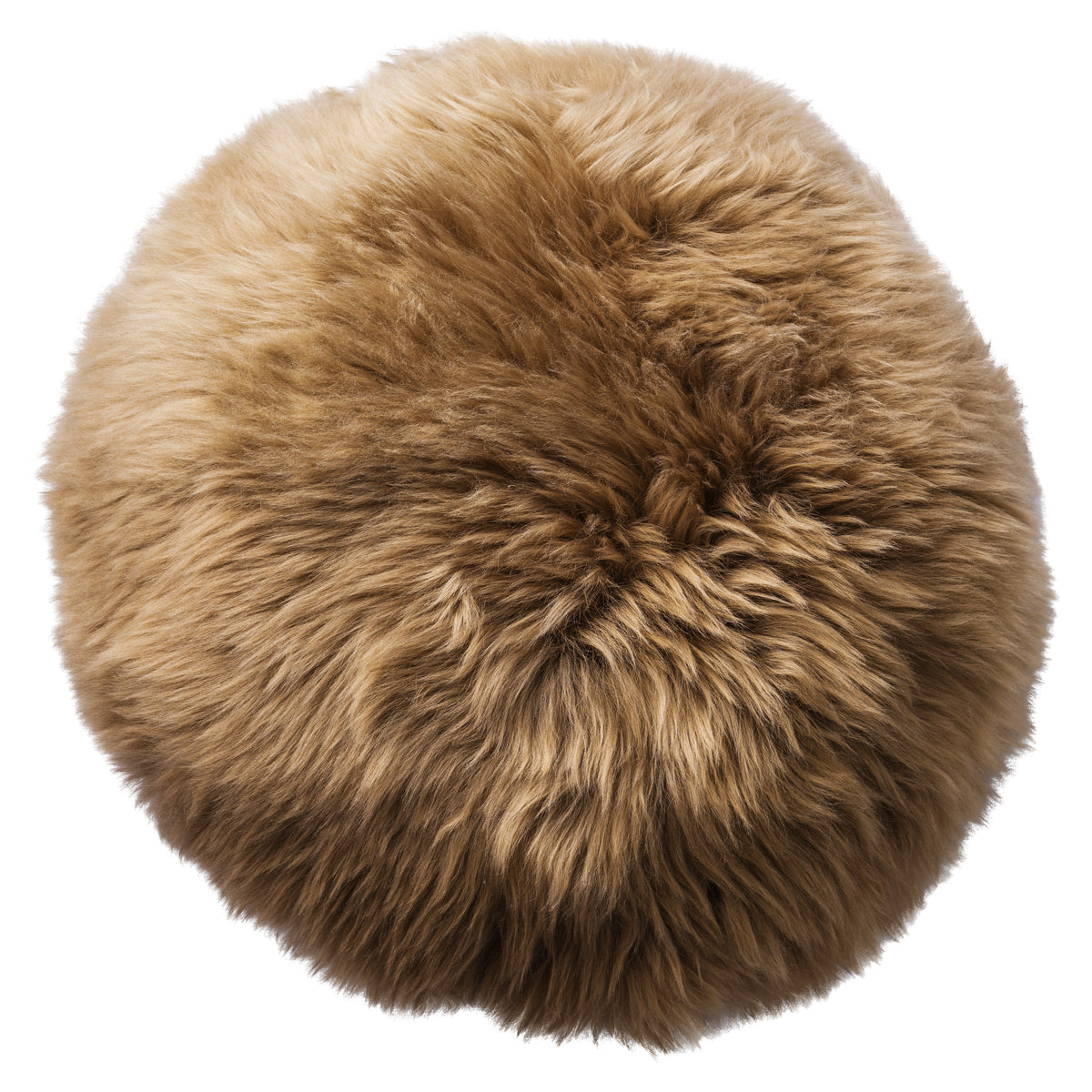 Pernă rotundă BoConcept Catskills din blană de oaie, taupe — vedere de ansamblu