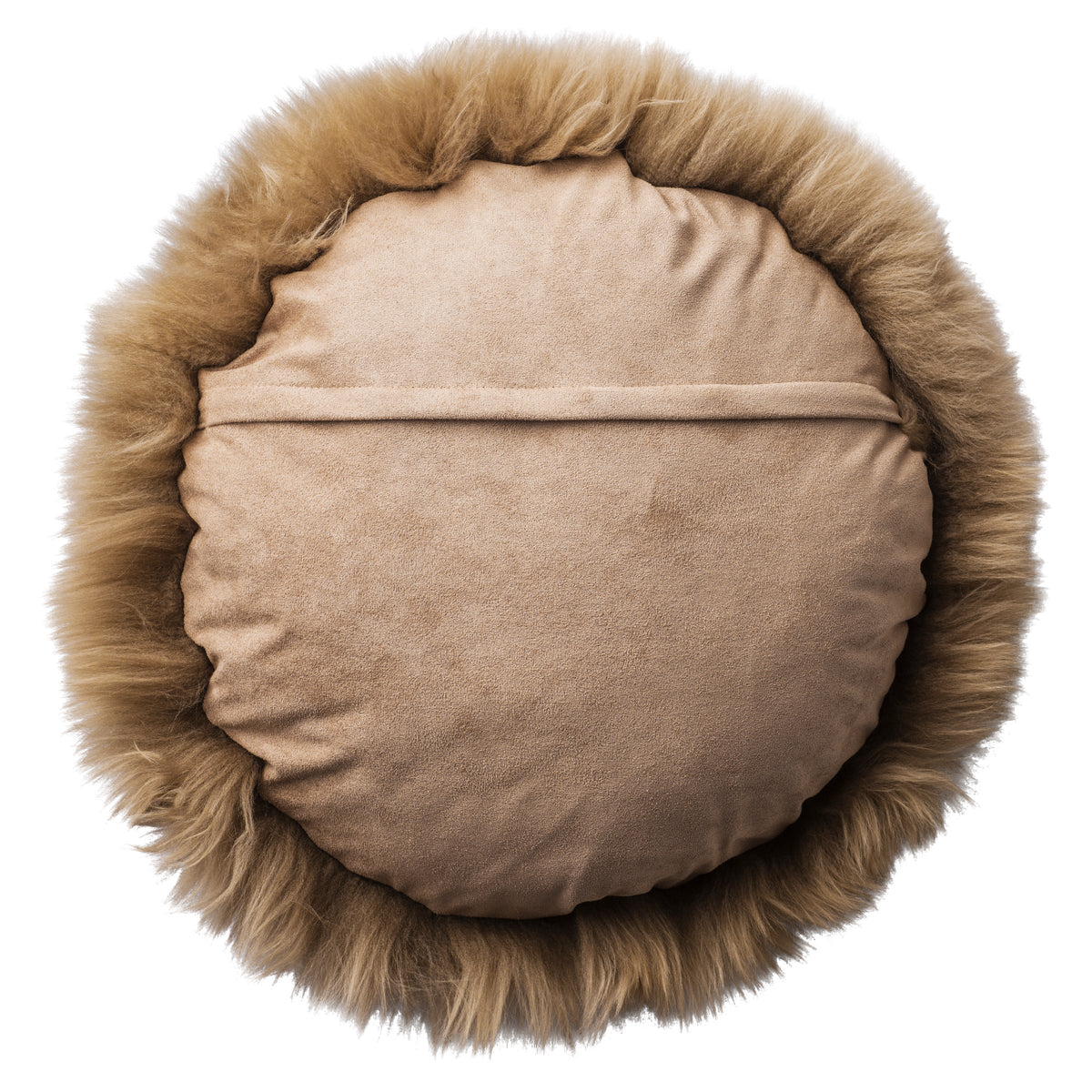 Pernă rotundă BoConcept Catskills din blană de oaie, taupe — detaliu