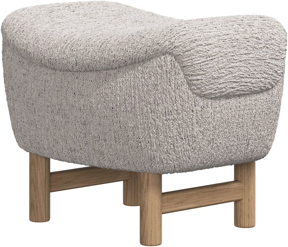 Taburet BoConcept Catskills, tapițerie bej Lucca, stejar natural — detaliu