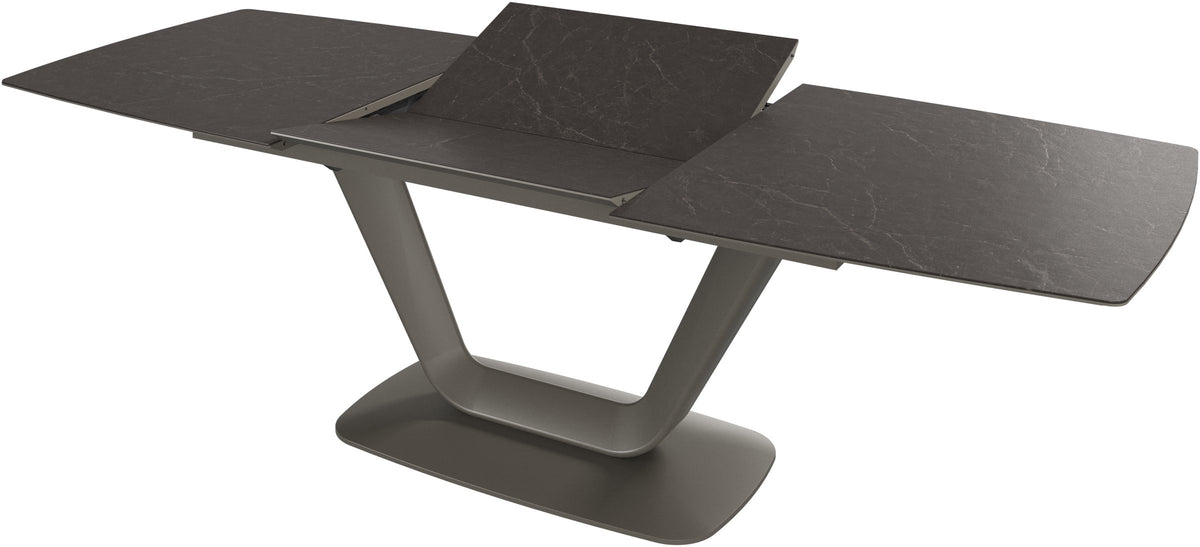 Masă de dining extensibilă BoConcept Alicante, ceramică gri cald — detaliu