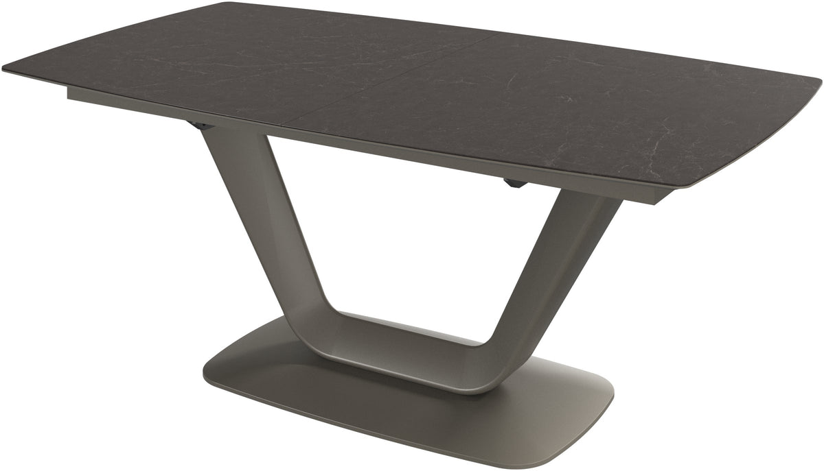 Masă de dining extensibilă BoConcept Alicante, ceramică gri cald — detaliu