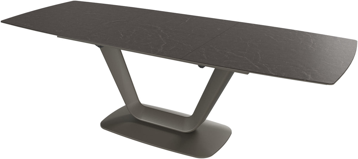 Masă de dining extensibilă BoConcept Alicante, ceramică gri cald — detaliu