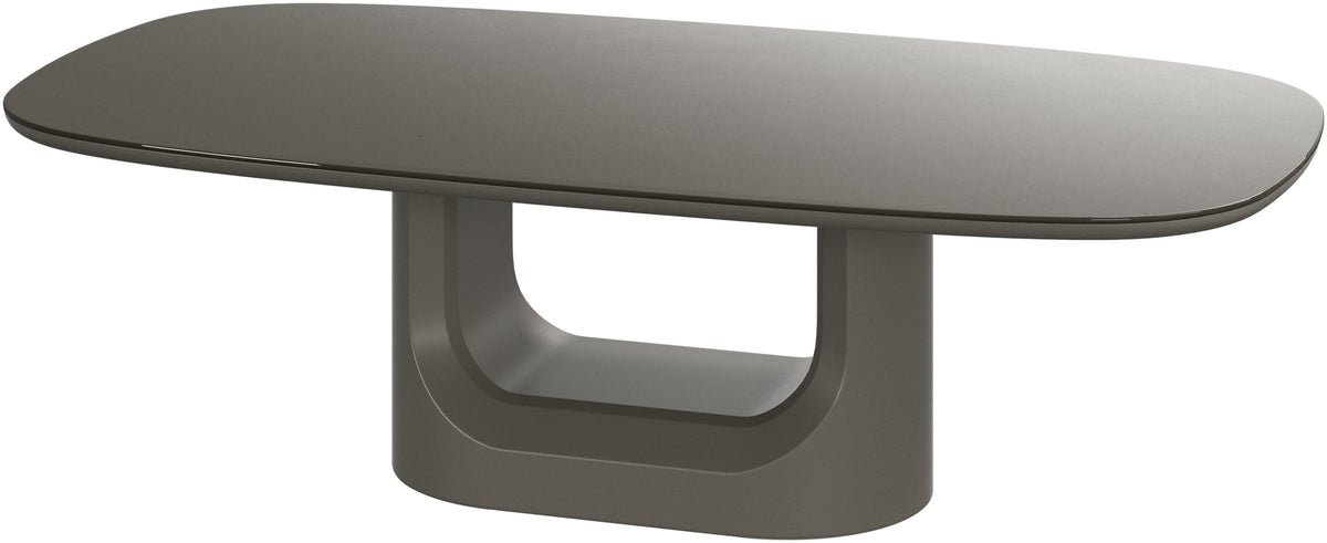 Masă de cafea BoConcept Volterra, blat din sticlă warm grey — detaliu