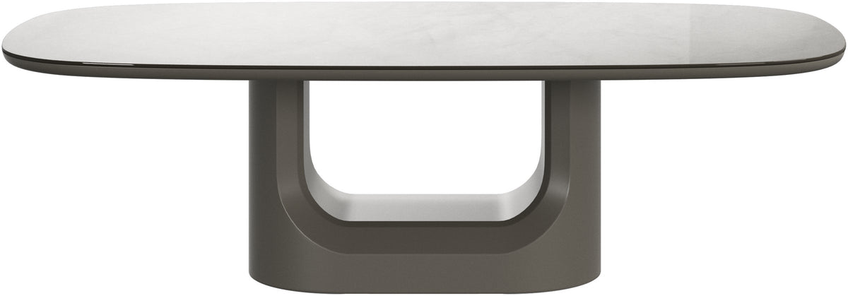 Masă de cafea BoConcept Volterra, blat din sticlă warm grey — vedere de ansamblu